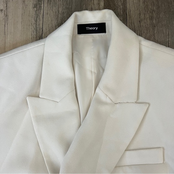 Theory White Long Fitted Blazer - Picture 8 of 10